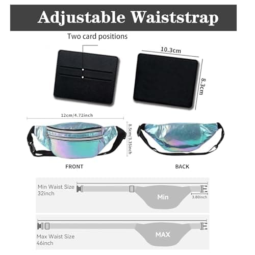 BAIYSFFG Bum Bag Fashion Waist Pack Bumbag for Women Men Lightweight Fanny Pack with 2 Zip Pockets & Adjustable Strap, Large Belt Bag for Dog Walking Running Hiking Jogging (Blue) — view 2
