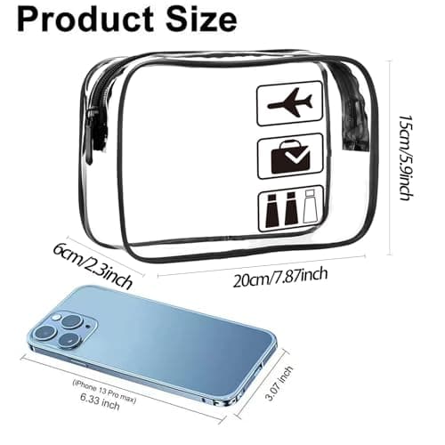 KOOSREEL Clear Travel Toiletries Bag, 2 Pack TSA Approved Toiletry Bag with Zippers Travel Essentials PVC Waterproof Cosmetic Clear Makeup Bag for Women and Men — view 4
