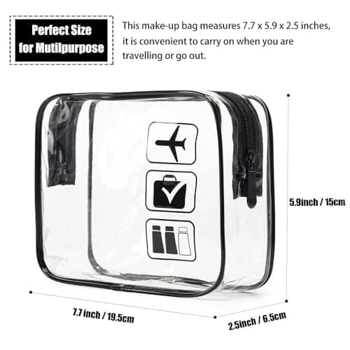 Clear Travel Toiletry Bag - TSA Approved Toiletry Makeup Bag with Zippers Travel Accessories Portable Waterproof Cosmetic Clear Makeup Bag for Women and Men — view 6