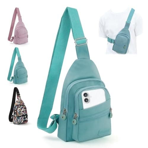 MOAMUN Small Sling Bag Women Men, Anti Theft Cross Body, Green