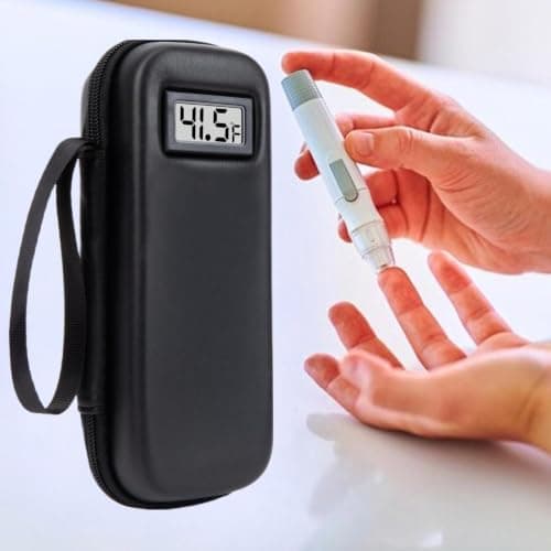 Medication Cooler Case 21.5cm Black Digital Temp Display Portable — view 3