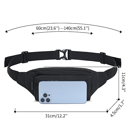 Bumbags Waist Fanny Pack Dog Walking Bum Bag with Adjustable Belt Bumbag for Travel Outdoor Sports Running Hiking Jogging Women Men — view 4