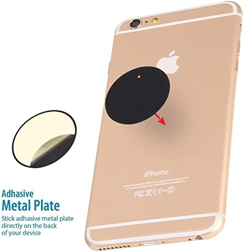 Rheme Metal Plate 12 Pack for Magnetic Phone Car Mount Holder Cradle Stand, Universal Replacement Super Slim Thin Metal Plate with Adhesive for Phone Magnet - 6 Round and 6 Rectangle — view 5