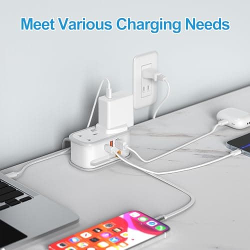 UK to Japan Plug Adapter with 1.5M Extension Cable, BEVA 2 Way 3 USB (2A+1C) Power Adapter with Retractable USB C Cable for Japan Travel (Type A) — view 6