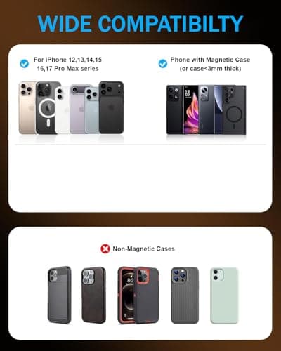 Magnetic Wireless Power Bank, 5000mAh, Fast Charging with USB-C, Portable Charger compatible with iPhone 17/16/15/14/13/12 Pro Max — view 2