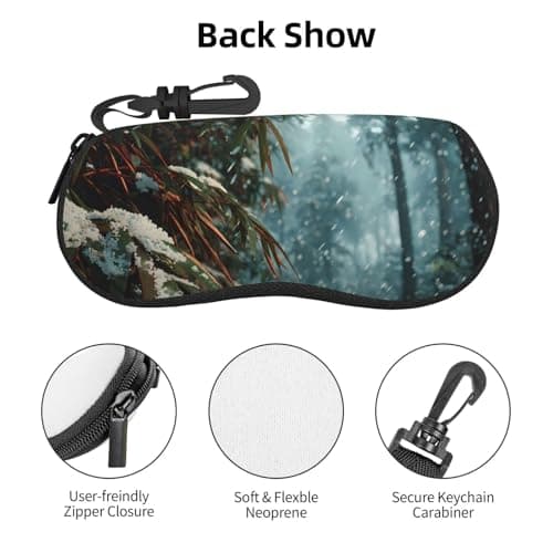 JZSLMJ Light and Portable Glasses Case with Unique Winter Bamboo Forest Print for Ideal Accessories for Travel — view 4
