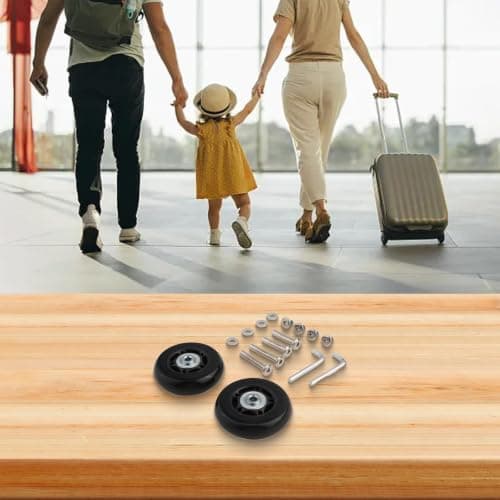 Rubber Suitcase Rollers Repair Kit with Double Bearings(64mm*18mm) — view 2
