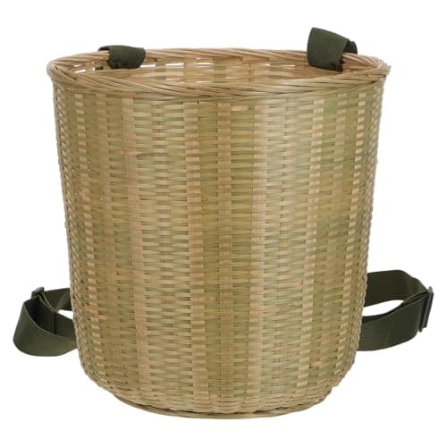Bamboo Picnic Basket Backpack with Dual Straps for Travel