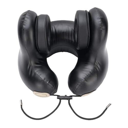 Naroote Travel Neck Pillow with Bluetooth Headset, Wireless Noise Cancelling U Shaped Memory Foam Airplane Pillows with Magnetic Leather Earcups 360º Support for Long Flight — view 4
