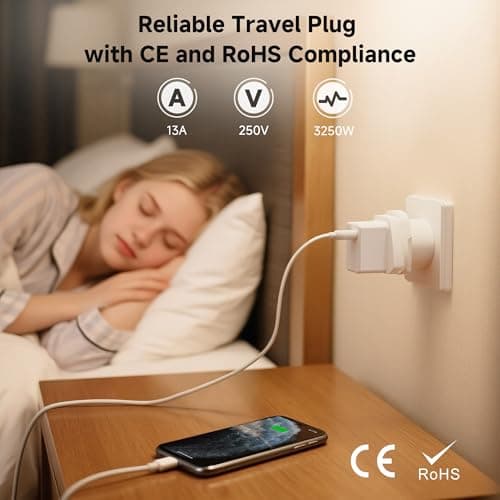 Cable Matters UK to US Plug Adapter, Grounded Type G to Type B — view 4