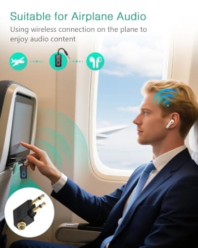 ORIA Airplane Bluetooth Adapter, 2-in-1 Bluetooth 5.4 Transmitter Receiver — view 2