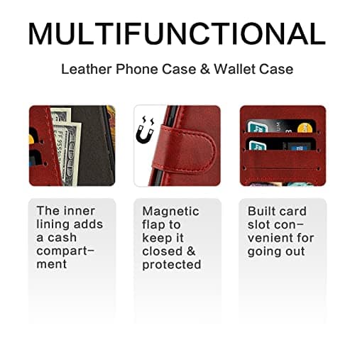 UOGNADGD Faux Leather Flip Case for ZTE Telstra 5G Hotspot 2 - Red — view 5