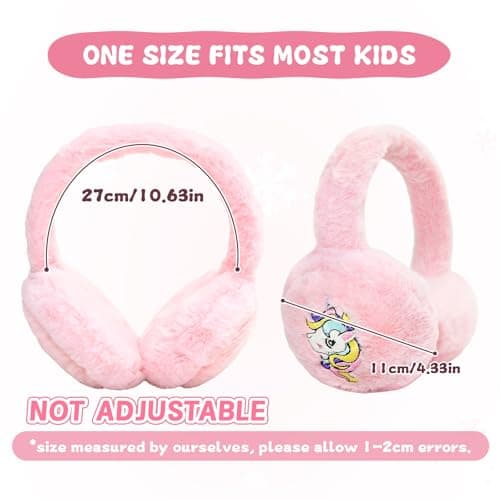 IHCEMIH Ear Muffs Women Girls Earmuffs Fluffy Plush Foldable Unicorn Earmuff Winter Accessories Soft Ear Warmers Running Skiing Ears Covers Protectors from Wind Cold Outdoor Gift for Childrens Pink — view 2