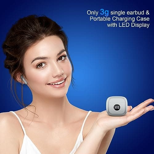 Wireless Earbuds, Bluetooth 5.4 Headphones in Ear with 4 ENC Noise Cancelling Mic, Bluetooth Earbuds 40H Playtime, HiFi Stereo Deep Bass Wireless Earphones IP7 Waterproof, USB-C Fast Charge Light Grey — view 6