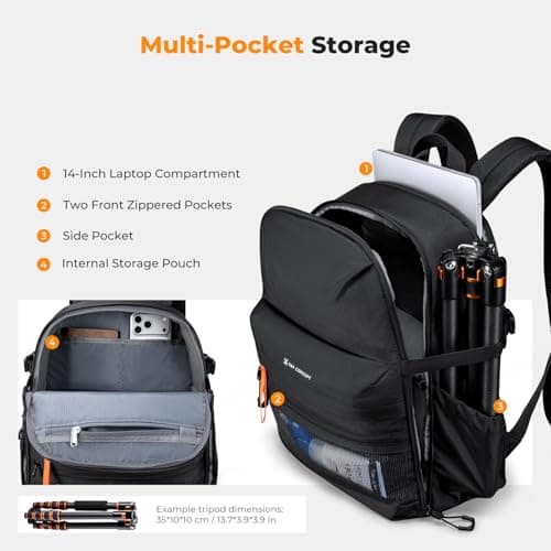 K&F CONCEPT Camera Backpack Ultra Lightweight 25L Camera bag with RainCover — view 4