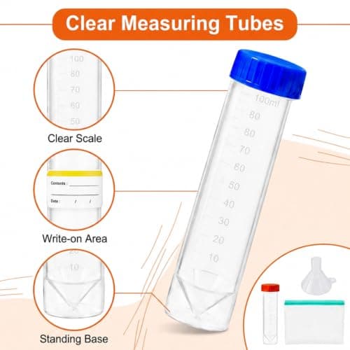 Raoletin 8 Pack Portable Protein Powder Travel Tube Complete Kit with Funnel, Storage Pouch & Colour Labels, Clear Screw-Lid Supplement Dispenser Containers to Go for Creatine, Gym, Workout & Fitness — view 2