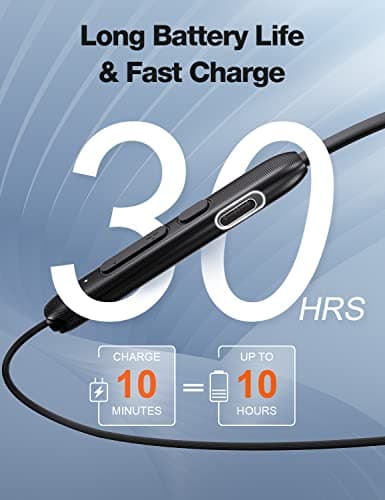 Rythflo Neckband Bluetooth Headphones, Wireless Earphones w/Mic, 30Hrs,IPX7 — view 2