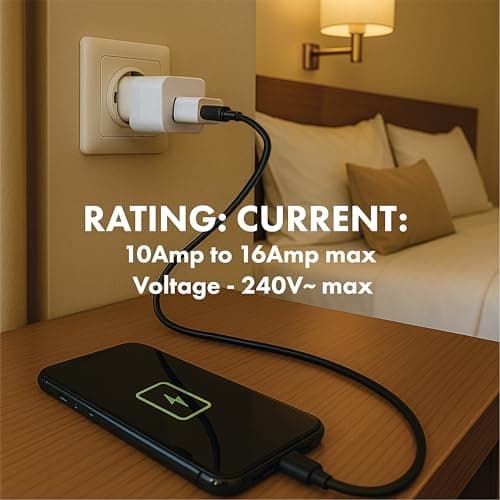 Evoges UK to European EU Travel Adapter 10A Plug Type G (3-Pin) to Type C,E,F (2-Pin) Travel Europe White (Pack of 2) — view 4