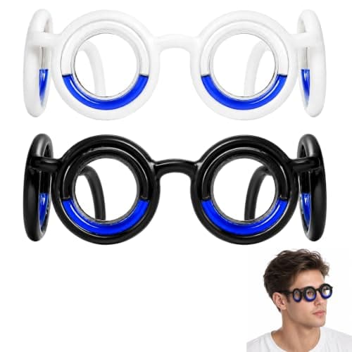 2 Pairs Motion Sickness Glasses, Travel Sickness Glasses, Relieve Car Sickness Seasickness Airsickness, Unisex for Adults & Kids (Blue & Black)