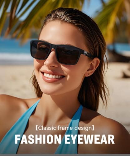 Rayruling Polarized Sunglasses Men Women, Sport Sunglasses Men Black, Retro TR90 Ultralight Frame, UV400 HD Golf/Driving/Fishing/Travel Glasses/Outdoor Sports Fashion — view 3