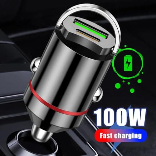 100W Car Charger USB C-[PD&QC 3.0]Cigarette Lighter USB Charger Car Adapter 12V USBC Socket Fast Charging for i-Phone 16,15 Pro Max14,Sam-sung S23,Quick Charge Protocols & Intelligent Charge Feature — view 3