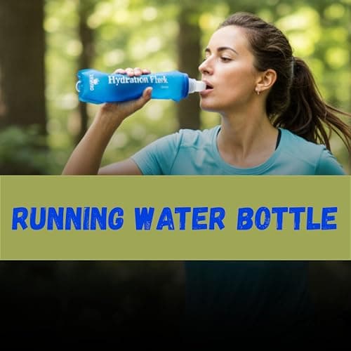 Soft Flask 500ml | Collapsible Running Water Bottle | Lightweight Hydration Flask for Hiking, Gym, Winter Camping and Outdoor Travel, Fold Up Hydrapak, BPA Free – Blue 1pcs — view 2