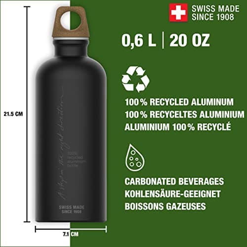 Sigg - Aluminium Water Bottle - Traveller MyPlanet Black - Suitable For Carbonated Beverages - Leakproof - Lightweight - BPA Free — view 2