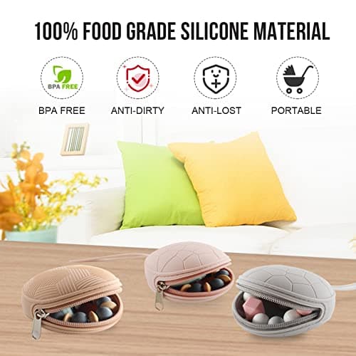 Smlpuame Dummy Holder Case Set,BPA Free Silicone Pacifier Holder Pod,Dummy Storage Box,Portable Soother Pods for Baby Nappy Changing Bag Stroller,Travel,Home,Easy to Clean(Blush) — view 4
