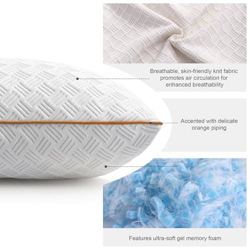 Twirest Pillows 2 Pack Shredded Cooling Memory Foam Pillows, 51X66cm — view 2