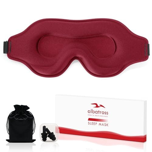 Sleep Mask for Men Women, 3D Eyelash Extensions, Opaque Sleep Mask for Travel, Eyeshadow Cover with Adjustable Strap (Red-3D)