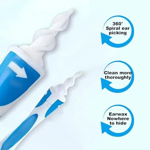 16 Tips Silicone Ear Wax Remover Kit, Reusable Spiral Gentle Ear Care Tool — view 3