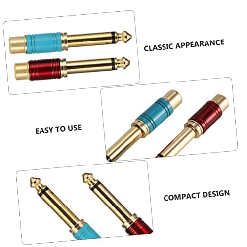 Lurrose 6pcs Mono Conversion Plug Adapter Male to Female Jumbo Plug for Guitar and Audio Equipment Random Color — view 3