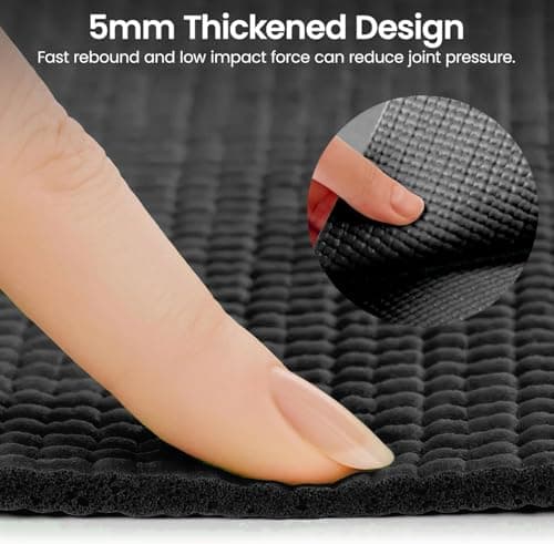 M.J COMFY-LIFE Travel Foldable Yoga Mat — 5mm Non-Slip Portable Exercise & Gym Mat for Yoga, Pilates, Travel & Fitness (Lightweight, Water-Resistant, Fits Backpack) — Unisex (Black) — view 2