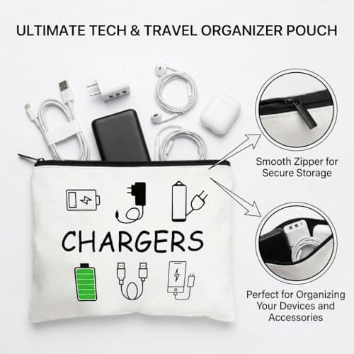 Autotide Travel Cable Organizer Bag, Charger Bag for Electronics Accessories, Portable Tech Pouch for Chargers, Cords, Power Bank, Compact Gadget Storage for Business Trip, Flight, Daily Use — view 3