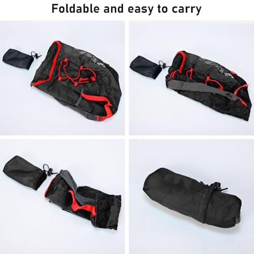 InfiniZer 2 Pcs Ultra Lightweight Foldable Backpacks Water Resistant Packable Rucksacks Hiking Daypacks for Women Men Outdoor Travelling Camping Biking Cycling Walking (Black 1+Grey 1) — view 4