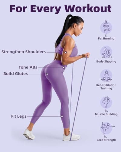 Fitense Pull Up Bands, 15-35lbs Resistance Bands Set with Poster, Stretching Assist Band, Portable Exercise, Muscle Training, Physical Therapy, Exercise Workout Bands for Working Out for Women — view 4