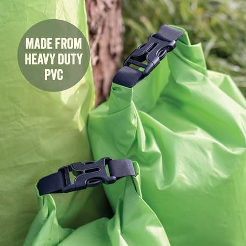 Milestone Waterproof Dry Bags/Single Bag Or Set of 3 / Roll Up Close/Easy to Spot Bright Green Or Orange Design/Great for Camping, Fishing, Skiing & Hiking Trips (Green, Pack of 3) — view 5