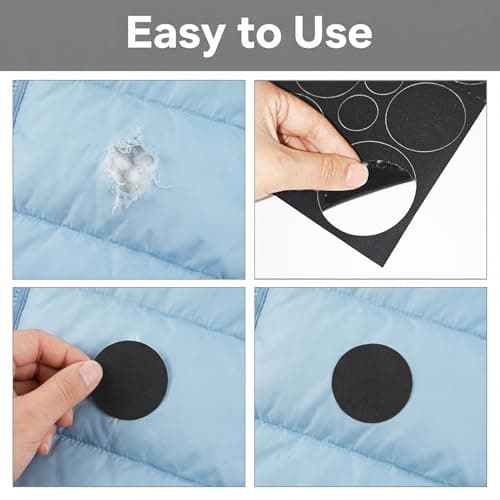 MeiQraft 5-Pack Black Fabric Repair Patches - Self-Adhesive No-Sew Repair Kit for Clothing, Tents, Bags — view 3