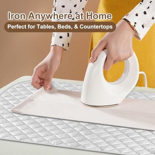 Ironing Mat, Foldable Portable Travel Ironing Pad for Tabletop & Bed, Heat Resistant & Non-Slip Iron Mat for Sewing, Steam Pressing, Compact Ironing Board for Home, Travel & Business Trips — view 2