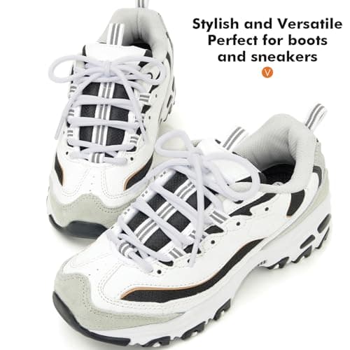 Stepace Round Boot Shoelace, 4.5mm Outdoor Shoe Laces for Walking White 120 — view 4