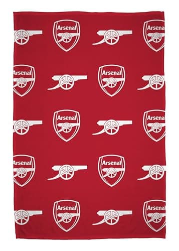 Arsenal FC Officially Licensed Fleece Throw Blanket | Super Soft, Football Combo Design | Warm Super Soft Feel Red Throw | Perfect for Home, Bedroom, Sleepovers & Camping