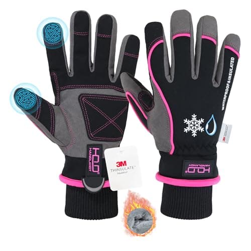 HANDLANDY Waterproof Insulated Work Gloves, Thermal Winter Ski Gloves