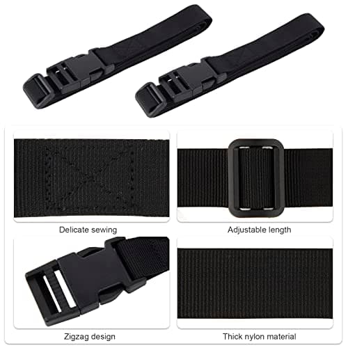 25mm Nylon Webbing Straps Luggage Straps With Flexible Adjustable Buckles Suitcase Travel Belts, Luggage Connecting Straps, Suitable For Luggage Bags, Travel Items, Outdoor Tents（Black, 4 Pcs） — view 3