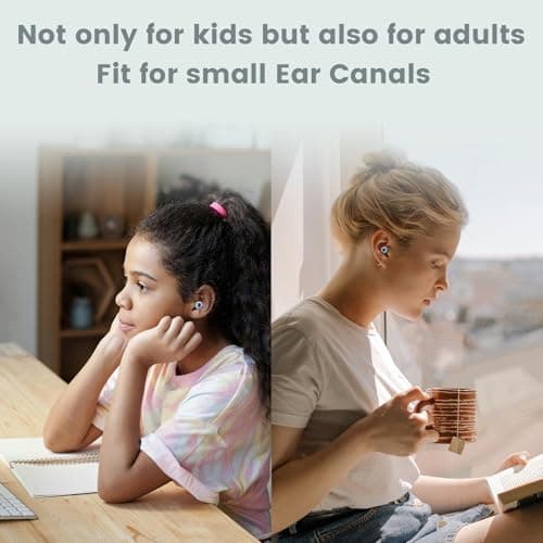 JUSTRVN Kids Ear Plugs(6+yrs)-2 Pairs of Reusable Noise Reduction Earplugs for Small Canal With 6 Tips,Soft Silicone Earplugs for Sleeping,Focus,Travel,Socializing,Concert&Hearing Protection 25dB-30dB — view 4