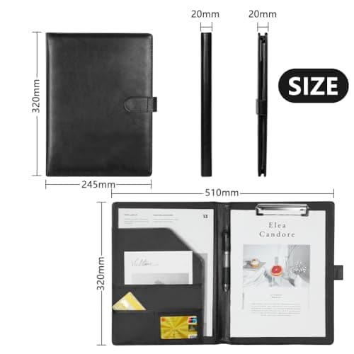 OFFCUP A4 Conference Folder, Leather Portfolio Folder, Portfolio Organiser — view 2