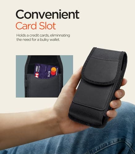 URDIKKG Phone Holster for iPhone 17/16/15/14/13 Pro Max and Plus, L-Black — view 3