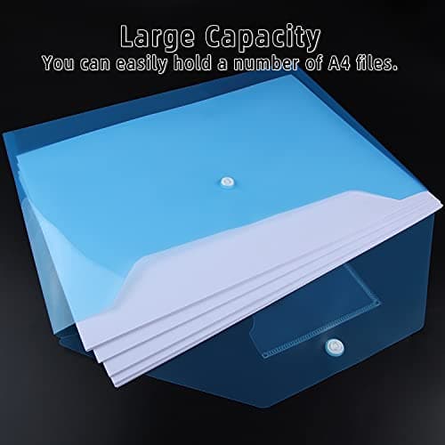 Plastic Wallets A4-30 Pack Plastic Folders Waterproof Document Wallet Files Folder Clear A4 Wallets with Popper Wallet for Home, School, Travel and Office Supplies Storage, Assorted Colours — view 4