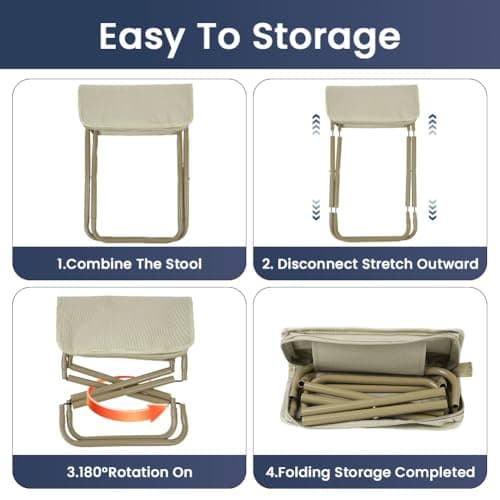 OFFCUP Folding Stool, Mini Outdoor Camping Stool with Zippered Carrying Bag — view 3