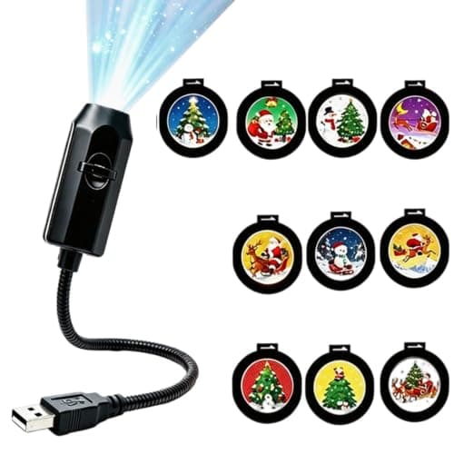 Mini Halloween Christmas Projector Lamp with HD Lens and Flexible Gooseneck — view 5