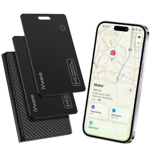 2pcs Rechargeable Wallet Tracker Work with Apple Find My(iOS Only)